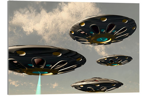 Galleritryk Flying ufos, convoy of flying saucers