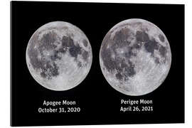 Tableau en plexi-alu Comparison of the full moon at Apogee and Perigee