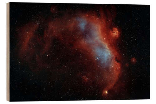 Wood print IC 2177, The Seagull nebula in constellation Monoceros