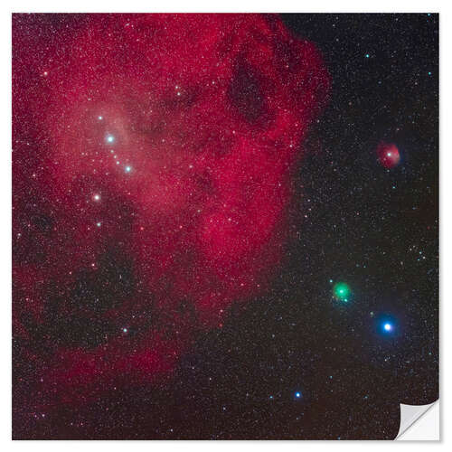 Vinilo para la pared Comet ATLAS Approaching Lambda Orionis Nebula