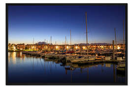 Gerahmter Kunstdruck Morgendliche Dämmerung über einem See in Houston, Texas, USA