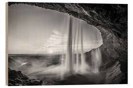 Wood print Seljalandsfoss Waterfall, Iceland