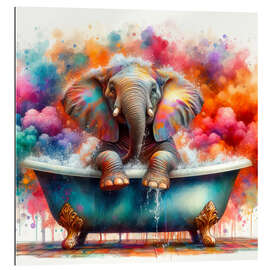 Gallery print Cute elephant takes a bath