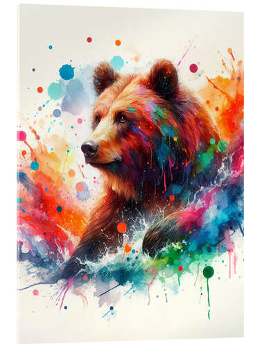 Cuadro de metacrilato Brown bear in watercolour