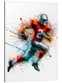 Obraz na aluminium American football player watercolour