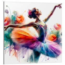 Tableau en aluminium Ballerina in watercolour II