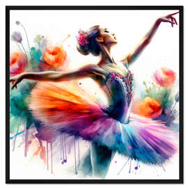 Gerahmter Kunstdruck Ballerina in Aquarell II