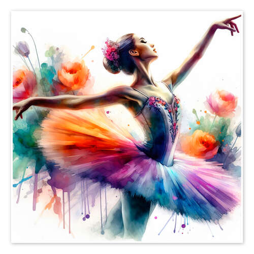 Poster Ballerina in Aquarell II