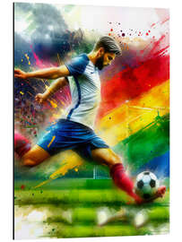 Magnettafel Fußballer schießt den entscheidenden Schuss