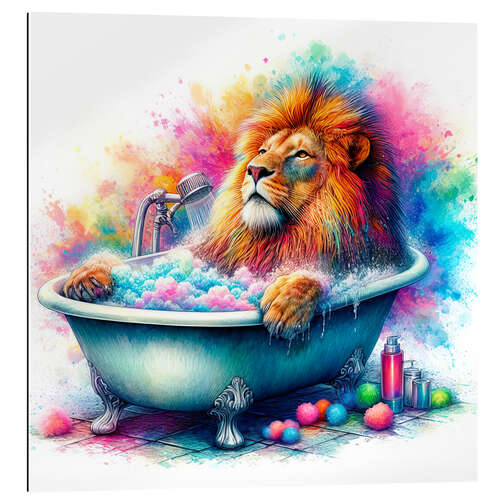 Gallery print The Lion King relaxes in the bathtub I