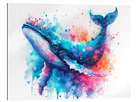 Gallery print A whale swimming in watercolour