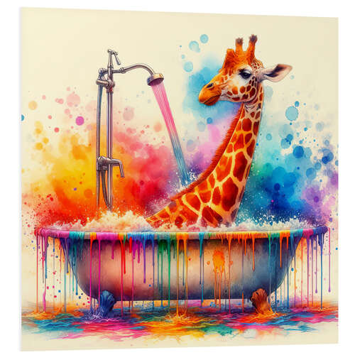 PVC print Giraffe in the bathtub II