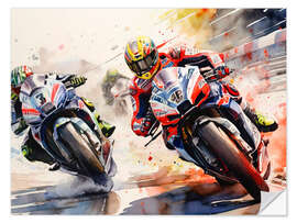 Wall sticker Racing motorbike overtaking