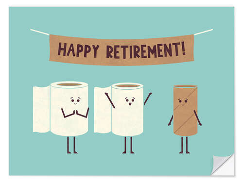 Muursticker Happy Retirement