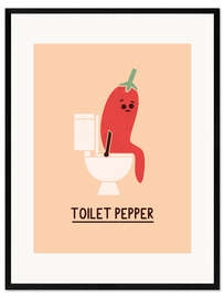 Impression artistique encadrée  Toilet Pepper - HandsOffMyDinosaur