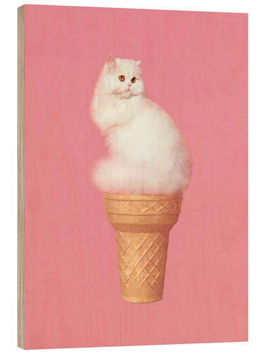 Quadro de madeira Cat Ice Cream