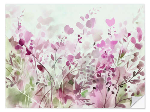 Vinilo para la pared Pink Spring Meadow