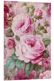 Foam board print Pink Rose Garden