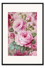 Gerahmter Kunstdruck Pink Rose Garden