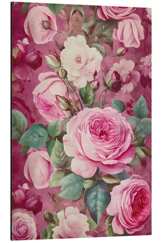 Aluminium print Pink Roses