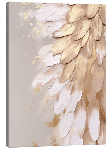 Canvas print Halo Feathers in Gold II