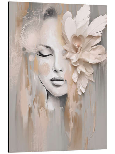 Aluminium print Beige Petal Portrait