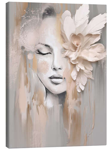 Canvas-taulu Beige Petal Portrait