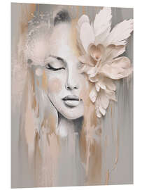 Foam board print Beige Petal Portrait