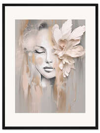 Gerahmter Kunstdruck Beige Petal Portrait - Bella Eve