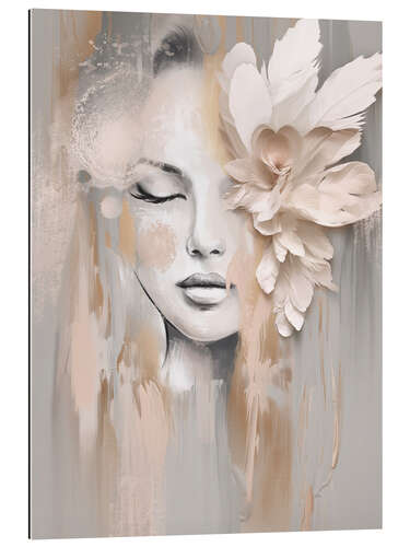 Tableau en plexi-alu Beige Petal Portrait