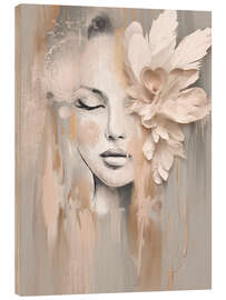 Holzbild Beige Petal Portrait