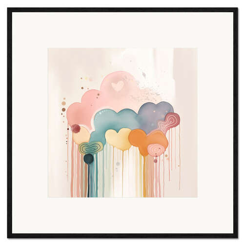 Kehystetty taidepainatus Rainbow Drizzle I