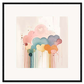 Impression artistique encadrée Rainbow Drizzle I