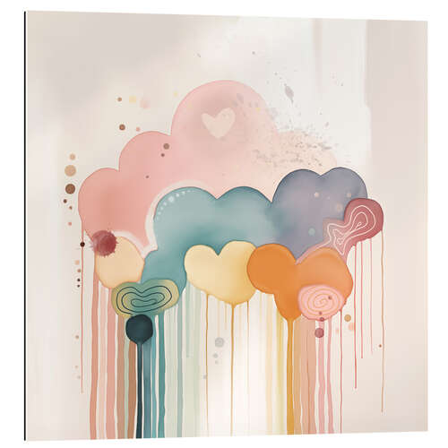 Quadro em plexi-alumínio Rainbow Drizzle I