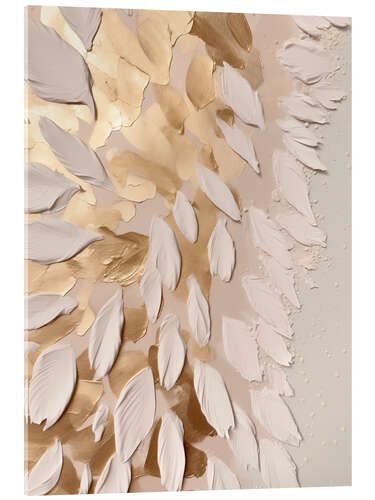 Acrylic print Halo Feathers in Gold I