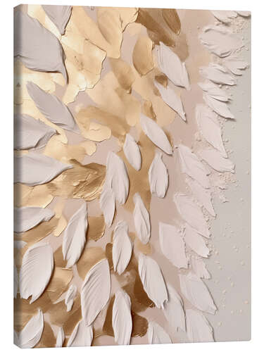 Canvas print Halo Feathers in Gold I