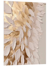 Foam board print Halo Feathers in Gold I