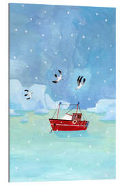 Stampa su plexi-alluminio Fishing boat at the North Pole