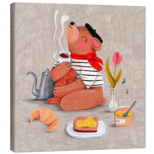 Quadro em tela Cute French bear