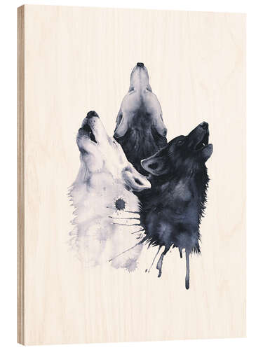 Stampa su legno Howling Wolves