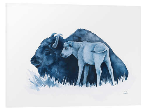 Tableau en PVC Mother Bison with her Calf