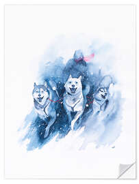 Naklejka na ścianę Sled Dogs