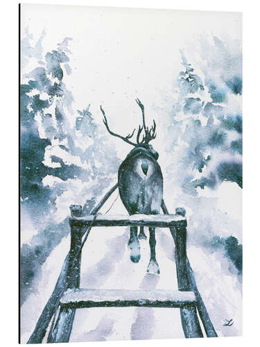 Aluminium print Reindeer Sleigh Ride