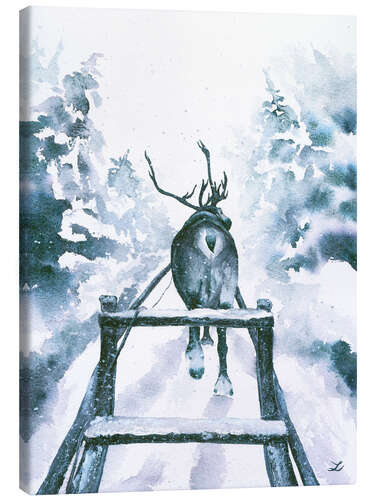 Canvas print Reindeer Sleigh Ride