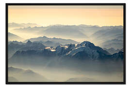 Gerahmter Kunstdruck Mont-Blanc-Luftaufnahme