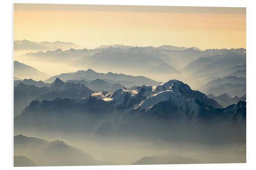 Foam board print Mont Blanc Aerial