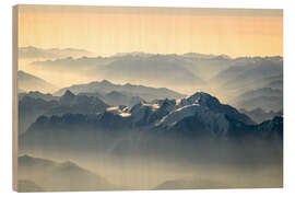 Holzbild Mont-Blanc-Luftaufnahme