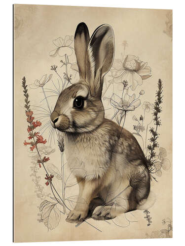 Gallery print Rabbit With Wildflowers