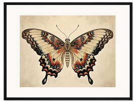 Gerahmter Kunstdruck Boho Vintage Butterfly