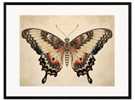 Impresión de arte enmarcada Boho Vintage Butterfly